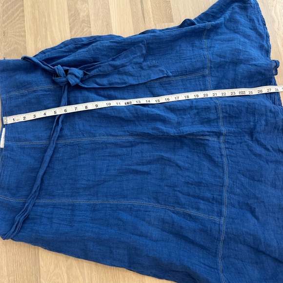 Brora Blue Linen Tie-Waist Skirt - Women size large - Picture 5 of 5